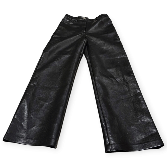 Aritzia Wilfred Black Vegan Leather Cropped High Rise Pants - Picture 6 of 11